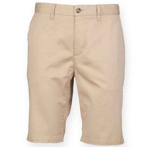 Front Row Mens Chino Stretch Shorts / Stone